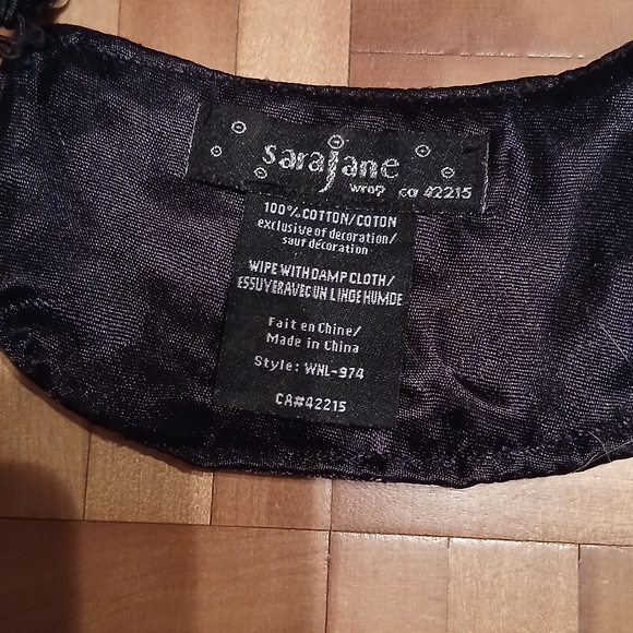 SARAJANE Black Beaded Collar with OFF-White Pearl Trim - Picture 2 of 5